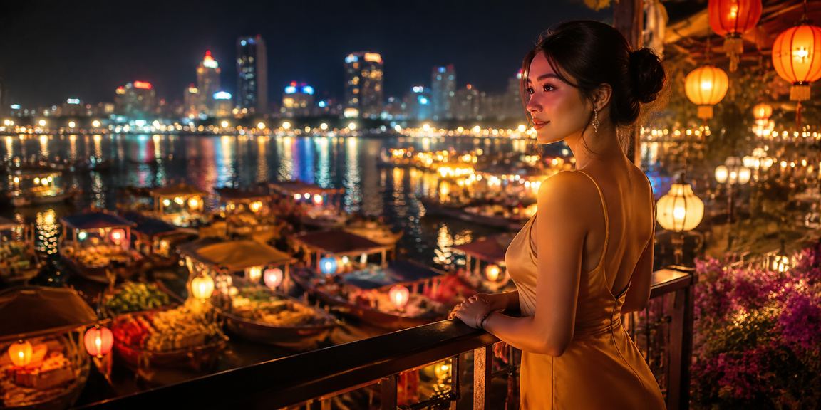 Khung cảnh chợ đêm tại Nha Trang đầy sôi động và giải trí